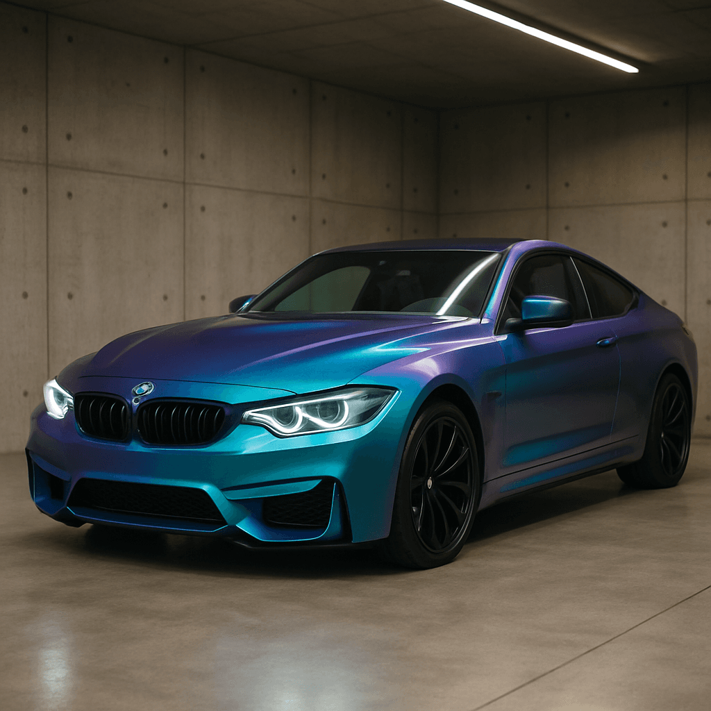 BMW M4 - Neon Blue Chrome